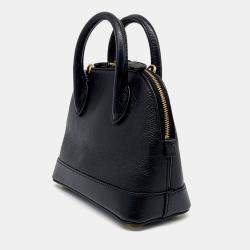 Balenciaga Black Leather Bill Top Handle Bag XXS