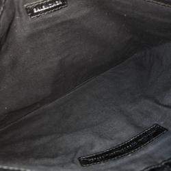 Balenciaga Black Leather Motor Clip Clutch
