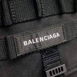 Balenciaga Black Fabric Army Messenger Bag
