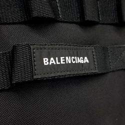 Balenciaga Black Fabric Army Messenger Bag