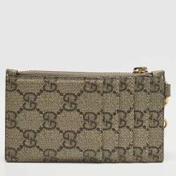 Balenciaga x Gucci Beige GG Supreme Canvas The Hacker Project Card Case with Strap