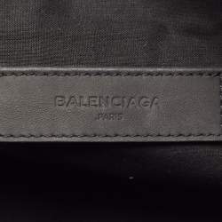 Balenciaga Black/Yellow Mesh Nylon and Leather Clip Clutch