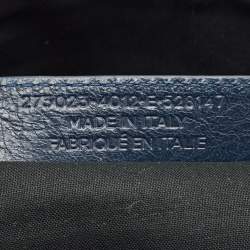 Balenciaga Navy Blue Leather Clip L Clutch