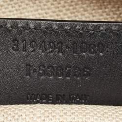 Pre Owned Balenciaga Black/Navy Blue Leather and Lizard Padlock All Afternoon Tote