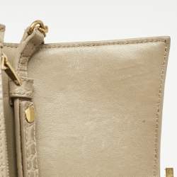 Balenciaga Beige Croc Embossed Leather XS Hourglass Wallet on Chain