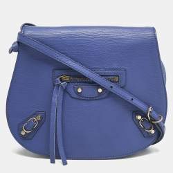 Balenciaga Dark Blue Leather Classic Crossbody Bag