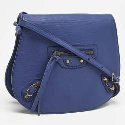 Balenciaga Dark Blue Leather Classic Crossbody Bag