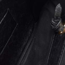 Balenciaga Black Crackle Leather Small Blanket Square Bag