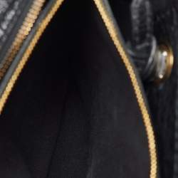 Balenciaga Black Crackle Leather Small Blanket Square Bag