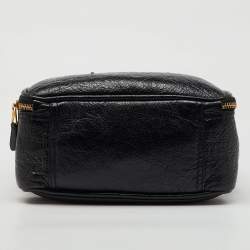 Balenciaga Black Crackle Leather Small Blanket Square Bag