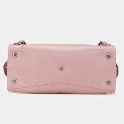 Balenciaga Pink Small Grained Calfskin Motocross Neo Classic City Satchel