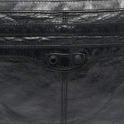 Balenciaga Black Leather Arena Classic Clip M Clutch