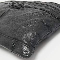Balenciaga Black Leather Arena Classic Clip M Clutch