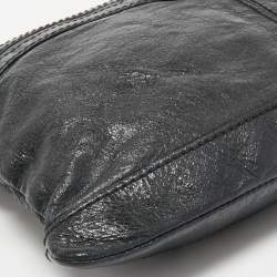 Balenciaga Black Leather Arena Classic Clip M Clutch
