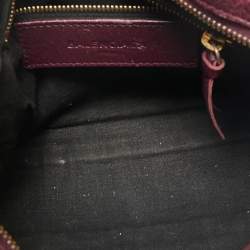 Balenciaga Burgundy Leather Mini Classic City Bag