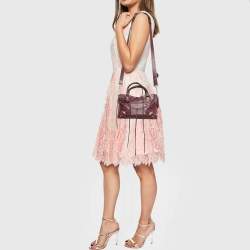 Balenciaga Burgundy Leather Mini Classic City Bag