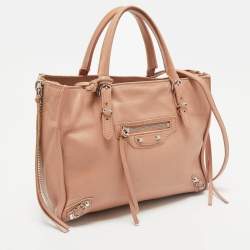 Balenciaga Old Rose Leather Mini Papier A4 Tote