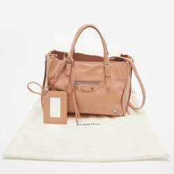 Balenciaga Old Rose Leather Mini Papier A4 Tote