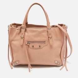 Balenciaga Old Rose Leather Mini Papier A4 Tote