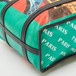 Balenciaga Multicolor Paris Print Leather Small Bazar Shopper Tote