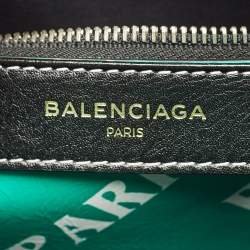 Balenciaga Multicolor Paris Print Leather Small Bazar Shopper Tote