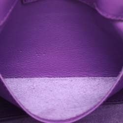 Pre Owned Balenciaga Purple Leather Mini Papier A4 Tote