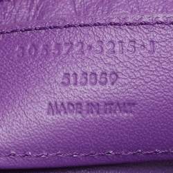 Pre Owned Balenciaga Purple Leather Mini Papier A4 Tote