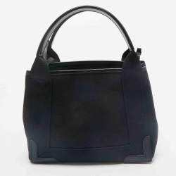 Balenciaga Black/White Canvas and Leather XS Cabas Tote
