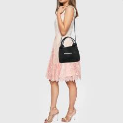 Balenciaga Black/White Canvas and Leather XS Cabas Tote