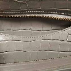 Balenciaga Grey Croc Embossed Leather Large Neo Classic Tote