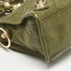 Balenciaga Olive Green Leather Mini Classic City Bag