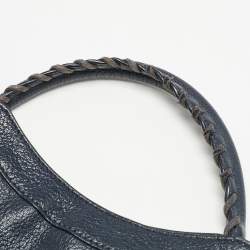 Balenciaga Navy Blue Leather Metallic Edge Classic City Bag