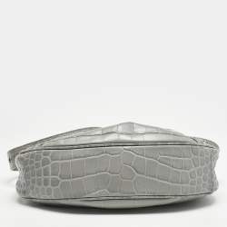 Balenciaga Grey Croc Embossed Leather XS Le Cagole Shoulder Bag