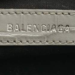 Balenciaga Grey Croc Embossed Leather XS Le Cagole Shoulder Bag