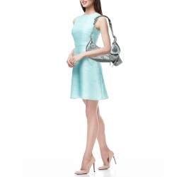 Balenciaga Grey Croc Embossed Leather XS Le Cagole Shoulder Bag