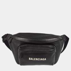 Balenciaga Black Leather Everyday Body Bum Bag