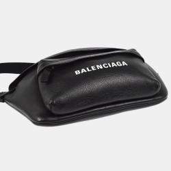 Balenciaga Black Leather Everyday Body Bum Bag
