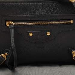 Balenciaga Black Leather Neo Classic Pouch Crossbody Bag