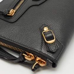 Balenciaga Black Leather Neo Classic Pouch Crossbody Bag