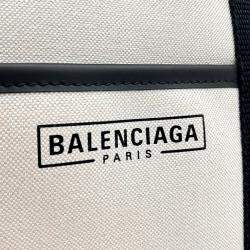 Balenciaga Cream Fabric Hardware Tote and Shoulder Bag