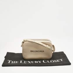 Balenciaga Beige Leather XS Everyday Camera Crossbody Bag