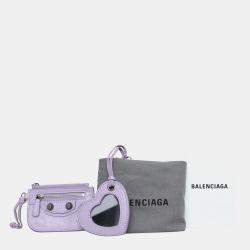  Balenciaga Purple Lambskin Leather Agneau Arena Le Cagole Shoulder Bag