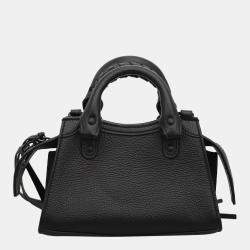 Balenciaga Black Calfskin Leather Classic Neo Nano City Bag