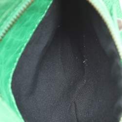 Balenciaga Green Leather Flat Clutch