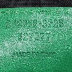 Balenciaga Green Leather Flat Clutch
