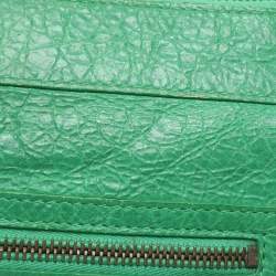 Balenciaga Green Leather Flat Clutch