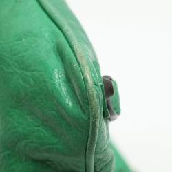 Balenciaga Green Leather Flat Clutch