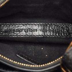 Pre Owned Balenciaga Black Croc Embossed Leather XS Le Cagole Shoulder Bag