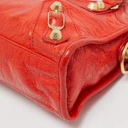 Pre Owned Balenciaga Rose Corail Leather Mini Classic City Bag