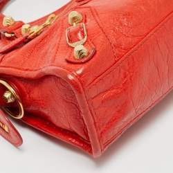 Pre Owned Balenciaga Rose Corail Leather Mini Classic City Bag